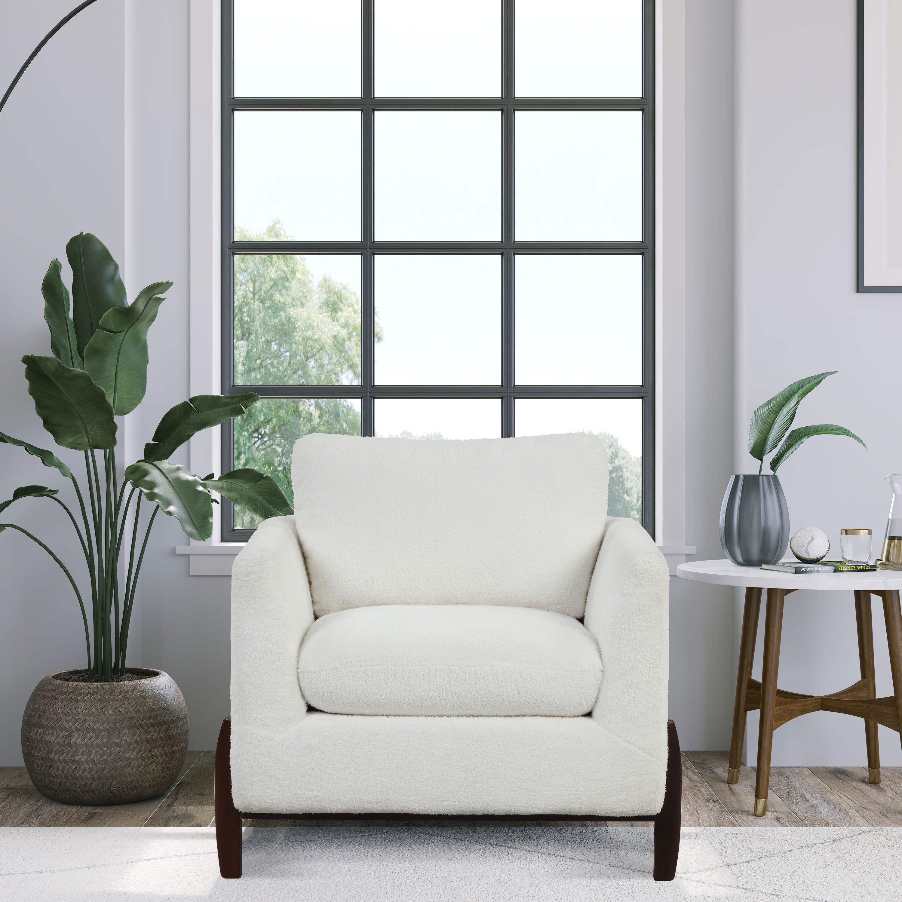 Lifestyle Solutions Vestin 35.5 Sherpa Fabric Accent Chair Wayfair